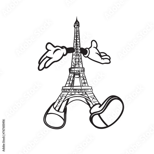 Eiffel Tower steps on the walk