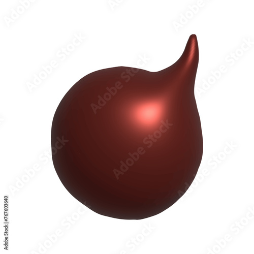 Red Shiny Speech Bubble Render Illustrating Online Communication Concept