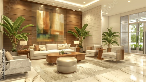 modern living room with furniture