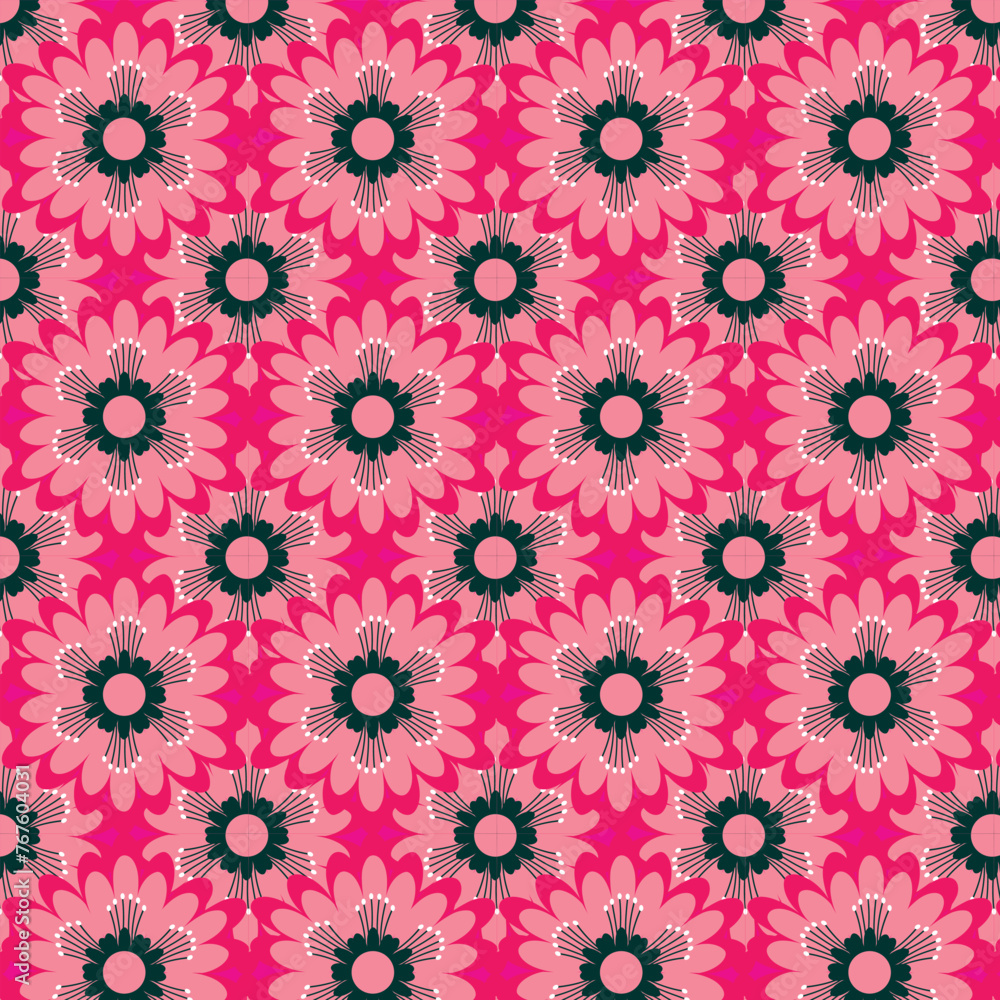 Elegant seamless geomatric floral pattern vector design. Colorful floral pattern suitable for background, texture, fabric, wrapping, textile, clothing, print or others.