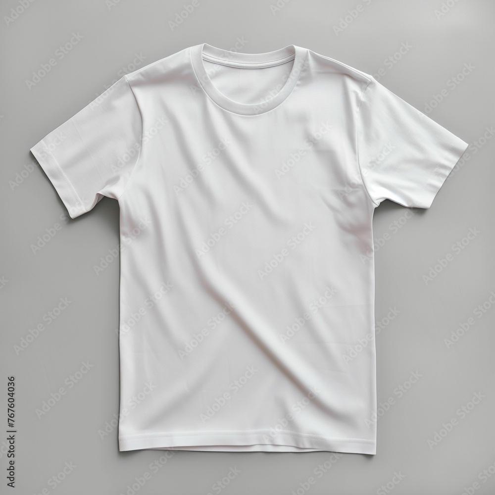 White T-Shirt on Gray Background White T-Shirt on Gray Background