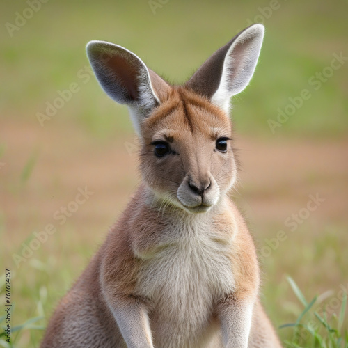 baby kangaroo isolated on a transparent background,   colorful background © Fukurou
