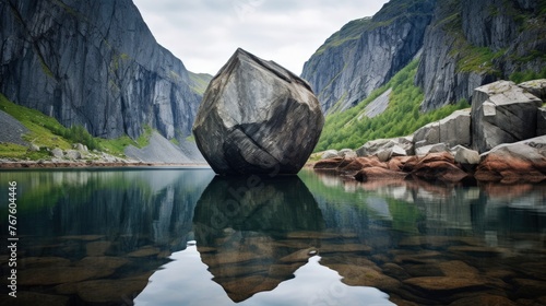 The kjeragbolten norway dramatic landscapes suspended boulder daring adventure photo