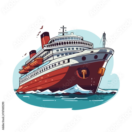 Cruise ship water icon image cartoon vector illustration