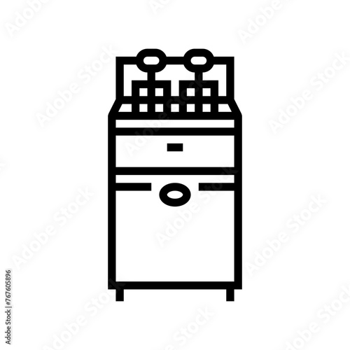 fryer restaurant equipment line icon vector. fryer restaurant equipment sign. isolated contour symbol black illustration