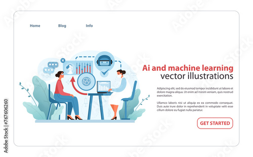 AI and machine learning in skincare illustration. Revolutionizing beauty with data-driven diagnostics.