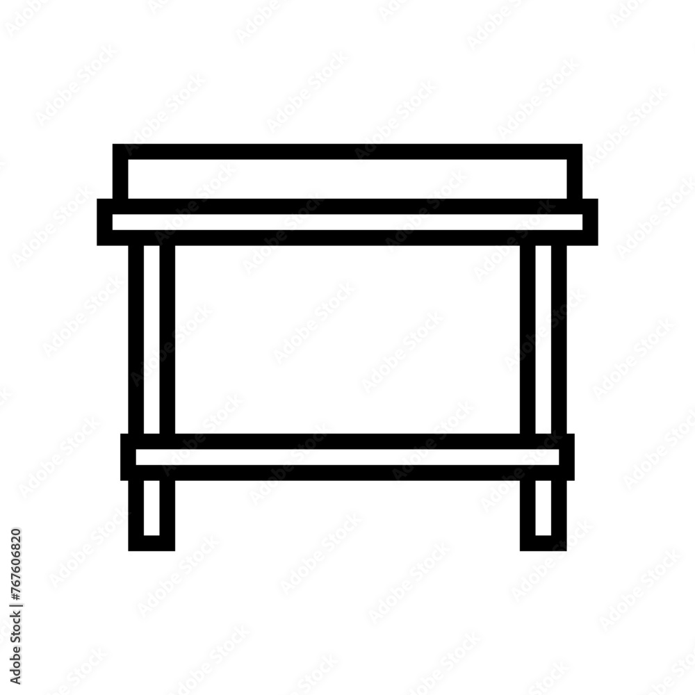 prep table restaurant equipment line icon vector. prep table restaurant equipment sign. isolated contour symbol black illustration prep table restaurant equipment line icon vector. prep table restaurant equipment sign. isolated contour symbol black illustration