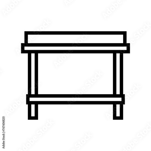 prep table restaurant equipment line icon vector. prep table restaurant equipment sign. isolated contour symbol black illustration