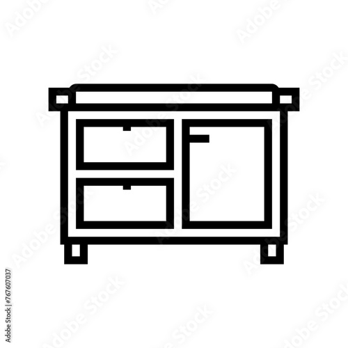 cutting board restaurant equipment line icon vector. cutting board restaurant equipment sign. isolated contour symbol black illustration