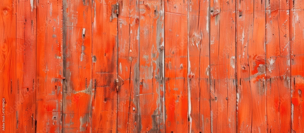 Bright orange painted wooden wall Bright orange painted wooden wall