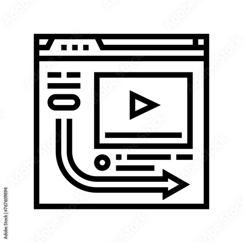 internal linking seo line icon vector. internal linking seo sign. isolated contour symbol black illustration