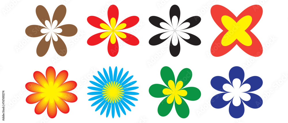 Colorful daisy flower. Daisy flowers. Set of flowers. Daisy flower vector. Pattern with daisies. Flat lay, top view. Floral pattern, object . Colorful daisy flower. Daisy flowers. Set of flowers. Daisy flower vector. Pattern with daisies. Flat lay, top view. Floral pattern, object .