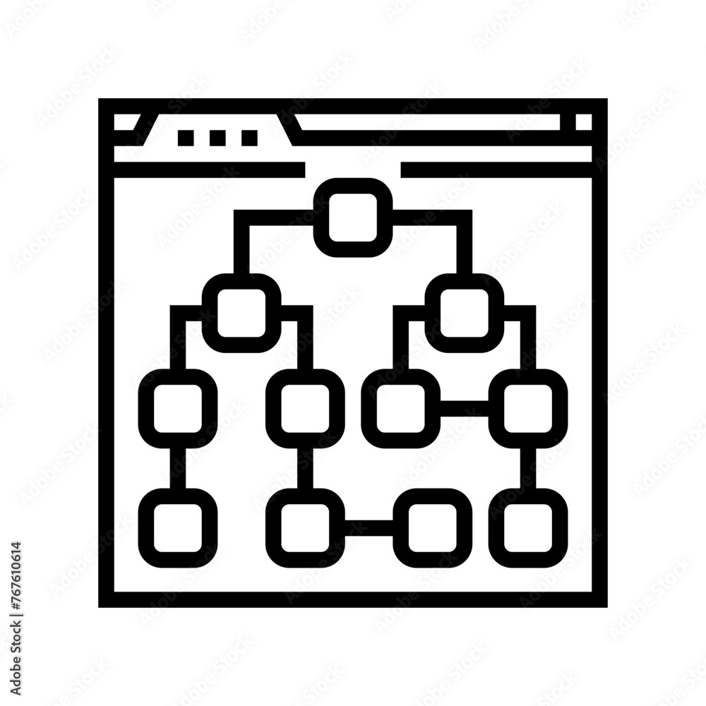 sitemap seo line icon vector. sitemap seo sign. isolated contour symbol black illustration sitemap seo line icon vector. sitemap seo sign. isolated contour symbol black illustration
