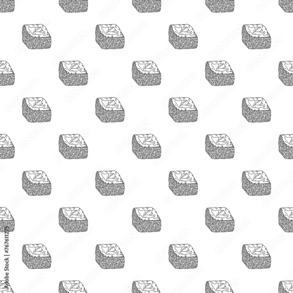 Seamless pattern with sushi roll for decorative print, wrapping paper, menu, wallpaper and fabric Seamless pattern with sushi roll for decorative print, wrapping paper, menu, wallpaper and fabric