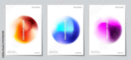 Poster gradient colorful circle blurred abstract background set. Design graphics for Covers, brochures, magazines, flyers, and portfolios. Vector illustration