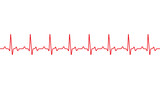 Red heartbeat line. Pulse trace