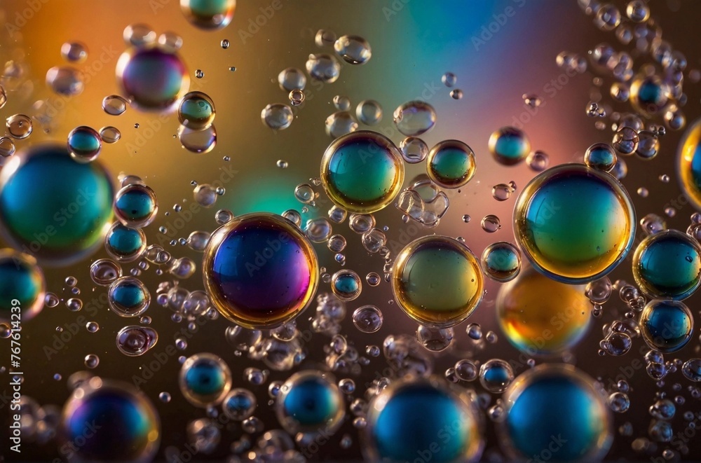 Colored soap bubbles, close-up. Background Colored soap bubbles, close-up. Background