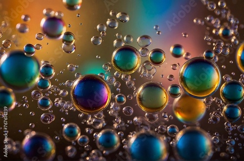 Colored soap bubbles, close-up. Background