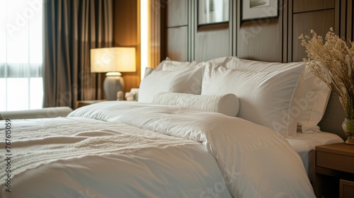 Wallpaper Mural Luxury Bedroom with Plush White Bedding Torontodigital.ca