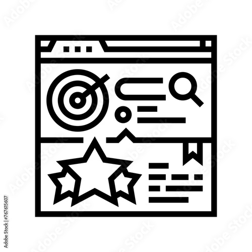 niche authority seo line icon vector. niche authority seo sign. isolated contour symbol black illustration
