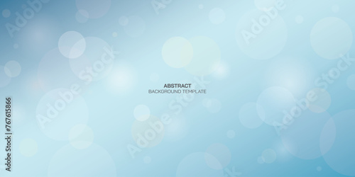 Various bokeh on blurred light blue background. Bokeh colorful glows sparkle vector illustration.