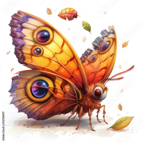 Cute Funny Cartoon Butterfly  Illustration for Children Book  Generative AI