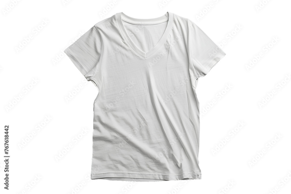 plain white classic v-neck t-shirt , front view mockup ,isolated on transparent background plain white classic v-neck t-shirt , front view mockup ,isolated on transparent background