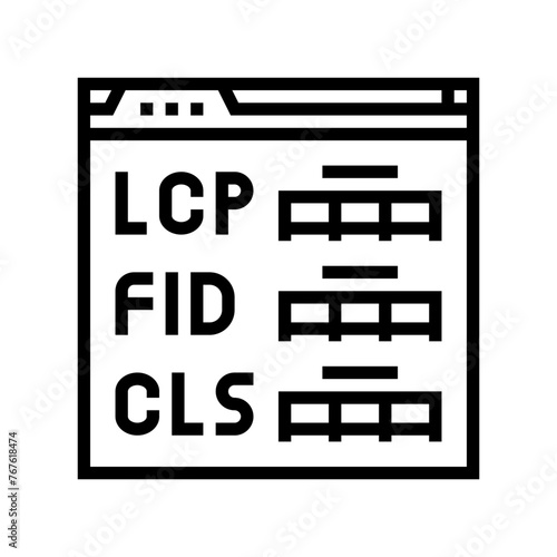 core web vitals seo line icon vector. core web vitals seo sign. isolated contour symbol black illustration