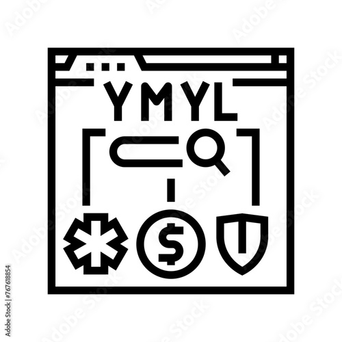 e-a-t expertise authoritativeness trustworthiness line icon vector. e-a-t expertise authoritativeness trustworthiness sign. isolated contour symbol black illustration