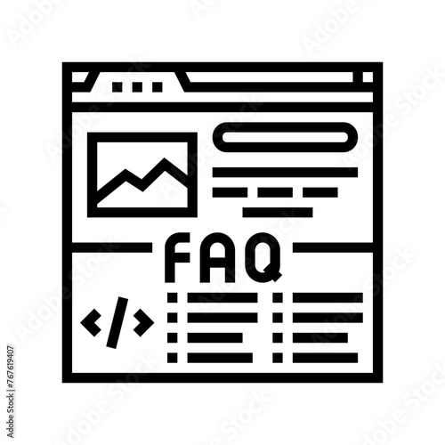faq schema seo line icon vector. faq schema seo sign. isolated contour symbol black illustration