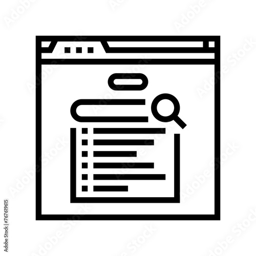 zero click searches seo line icon vector. zero click searches seo sign. isolated contour symbol black illustration