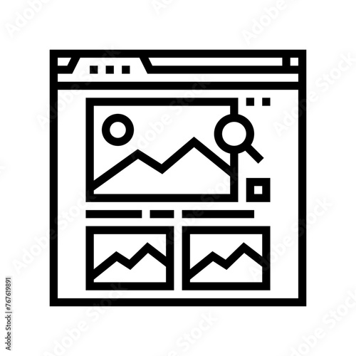 image seo line icon vector. image seo sign. isolated contour symbol black illustration