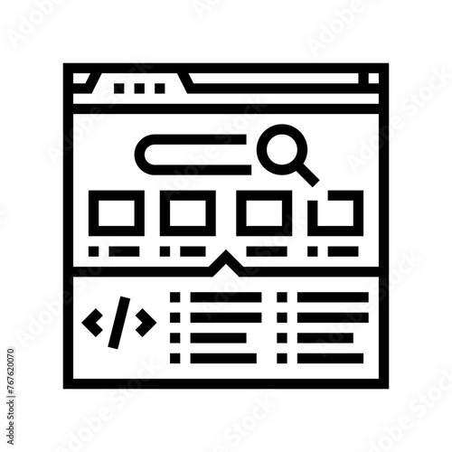 structured data markup seo line icon vector. structured data markup seo sign. isolated contour symbol black illustration