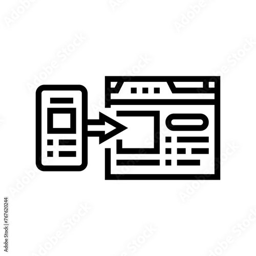mobile first design seo line icon vector. mobile first design seo sign. isolated contour symbol black illustration