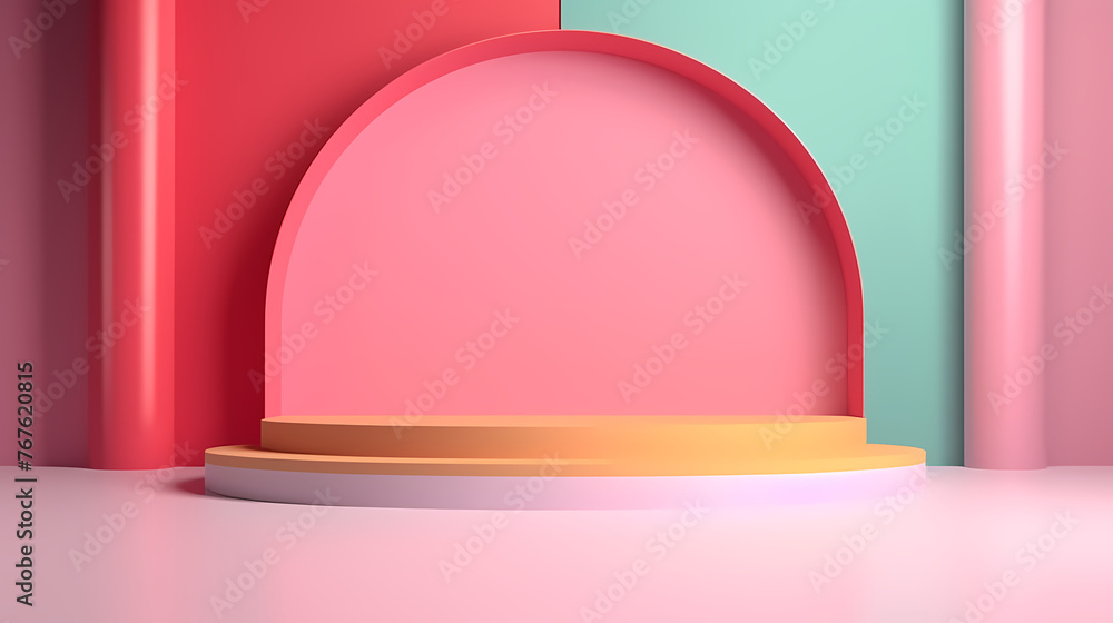 Fototapeta premium 3d rendering colorful platform
