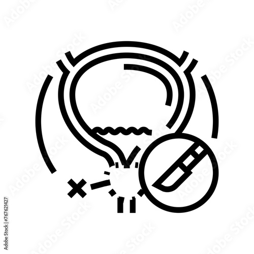 prostatectomy urology line icon vector. prostatectomy urology sign. isolated contour symbol black illustration