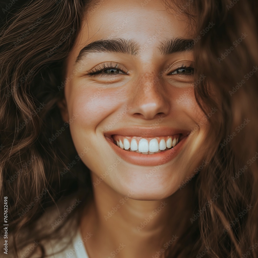 Smiling Woman With Long Hair Smiling Woman With Long Hair