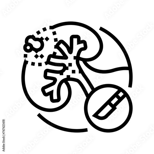 nephrectomy urology line icon vector. nephrectomy urology sign. isolated contour symbol black illustration