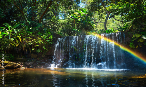 waterfall in the forest-generative ai