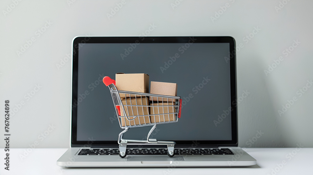 shopping cart with credit card , generative ai