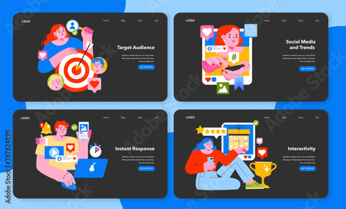 Momentary Marketing set. Vector illustration