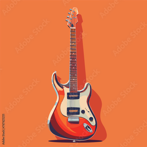 Electric guitar music instrument cartoon vector ill