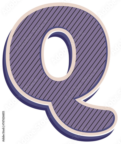 Letter Q, Bold Striped Alphabet
