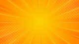 Bright orange-yellow gradient abstract background. Orange comic sunburst effect background with halftone. Suitable for templates, sales banners, events, ads, web, and pages
