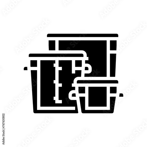 food storage containers restaurant equipment glyph icon vector. food storage containers restaurant equipment sign. isolated symbol illustration