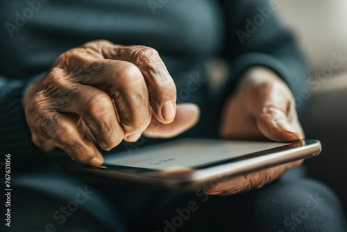 Close-ups of hands adjusting accessibility settings on devices.