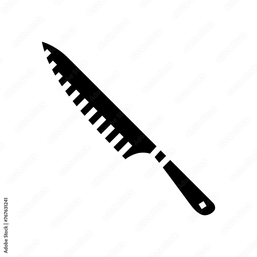 chef knives restaurant equipment glyph icon vector. chef knives restaurant equipment sign. isolated symbol illustration
