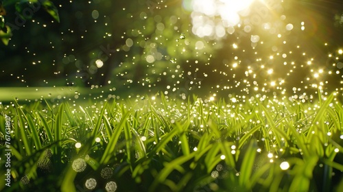 dew drops on grass © Amos