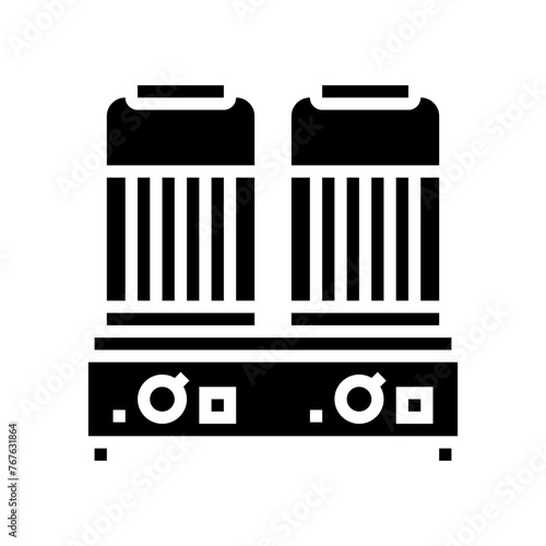press grill restaurant equipment glyph icon vector. press grill restaurant equipment sign. isolated symbol illustration