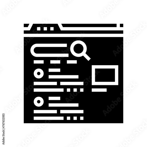 serp search engine results page glyph icon vector. serp search engine results page sign. isolated symbol illustration